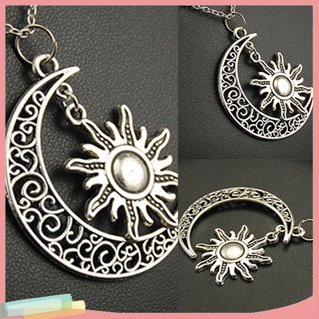 Dây Chuyền Hình Mặt Trăng Và Mặt Trời Phong Cách Cổ Điển Dành Cho Cả Nam Và Nữ
