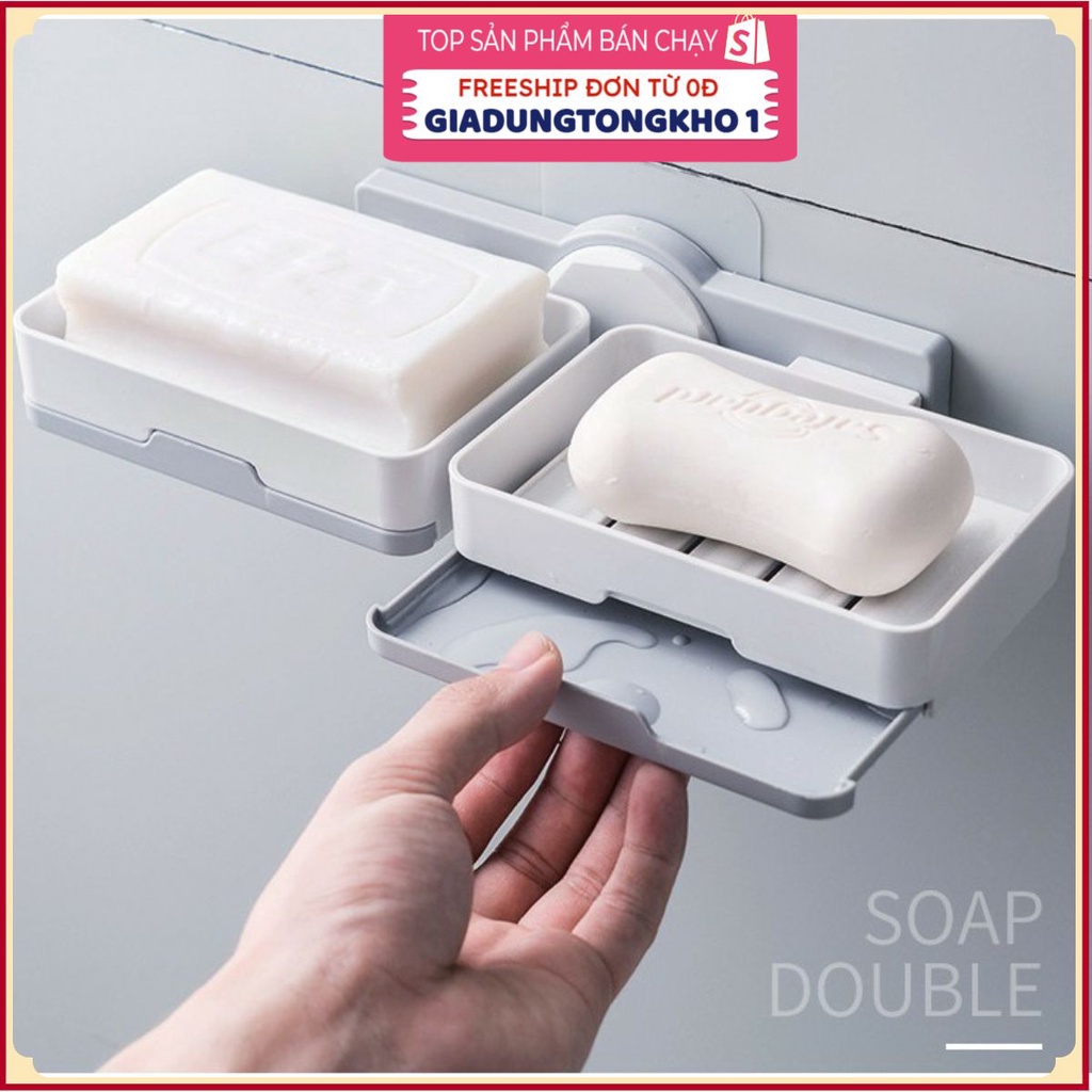 (Bán Buôn Sỉ) Kệ xà phòng xoay 360 độ 2 tầng tiện dụng T2