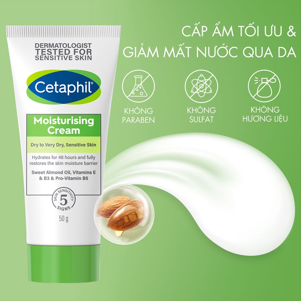 Kem Dưỡng Ẩm Cetaphil Moisturising Cream & Lotion Dịu Nhẹ 50G - 118ML - 200ML