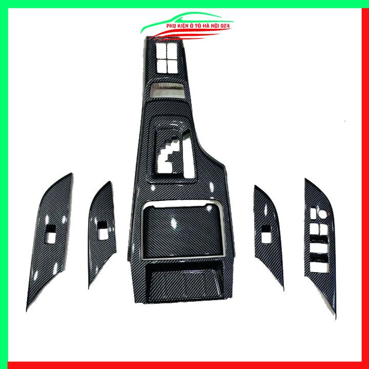Ốp nội thất cho xe ô tô Fortuner 2017-2023 số tự động vân Cacbon ABS bảo vệ chống trầy xước và làm đẹp xe
