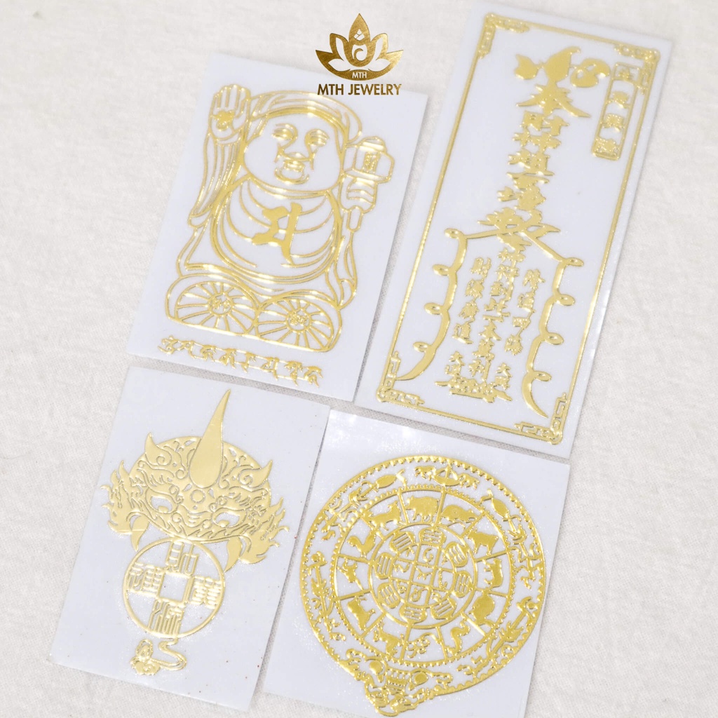 Ngẫu Nhiên Miếng dán linh phù mặt lưng điện thoại đẹp lung linh SANG - XỊN - MỊN