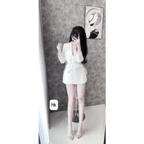 Áo vest nữ 2 lớp 6 cúc siêu sang chảnh