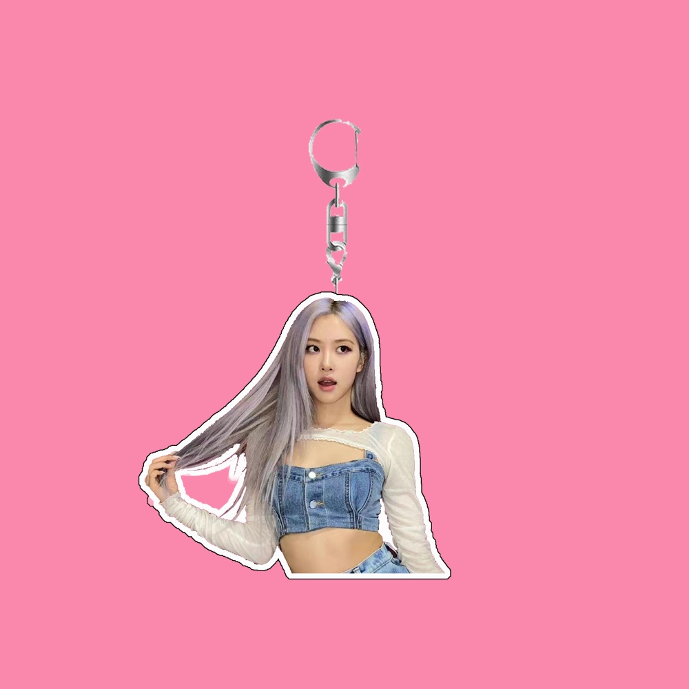 Móc Khóa Bằng Acrylic In Họa Tiết BLACKPINK Ros Dành Cho Học Sinh