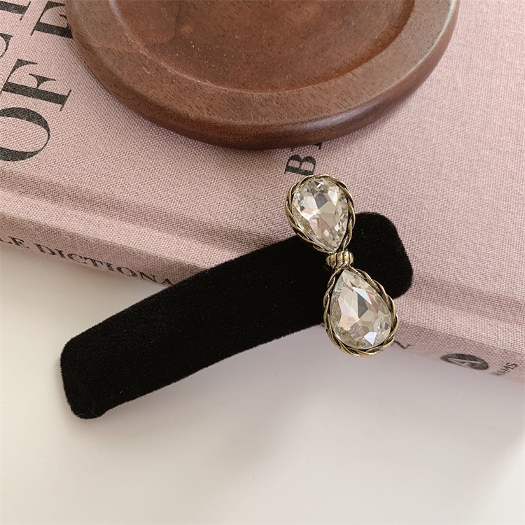 Kẹp Tóc Đính Nơ Vải Nhung Phong Cách Retro Cho Nữ