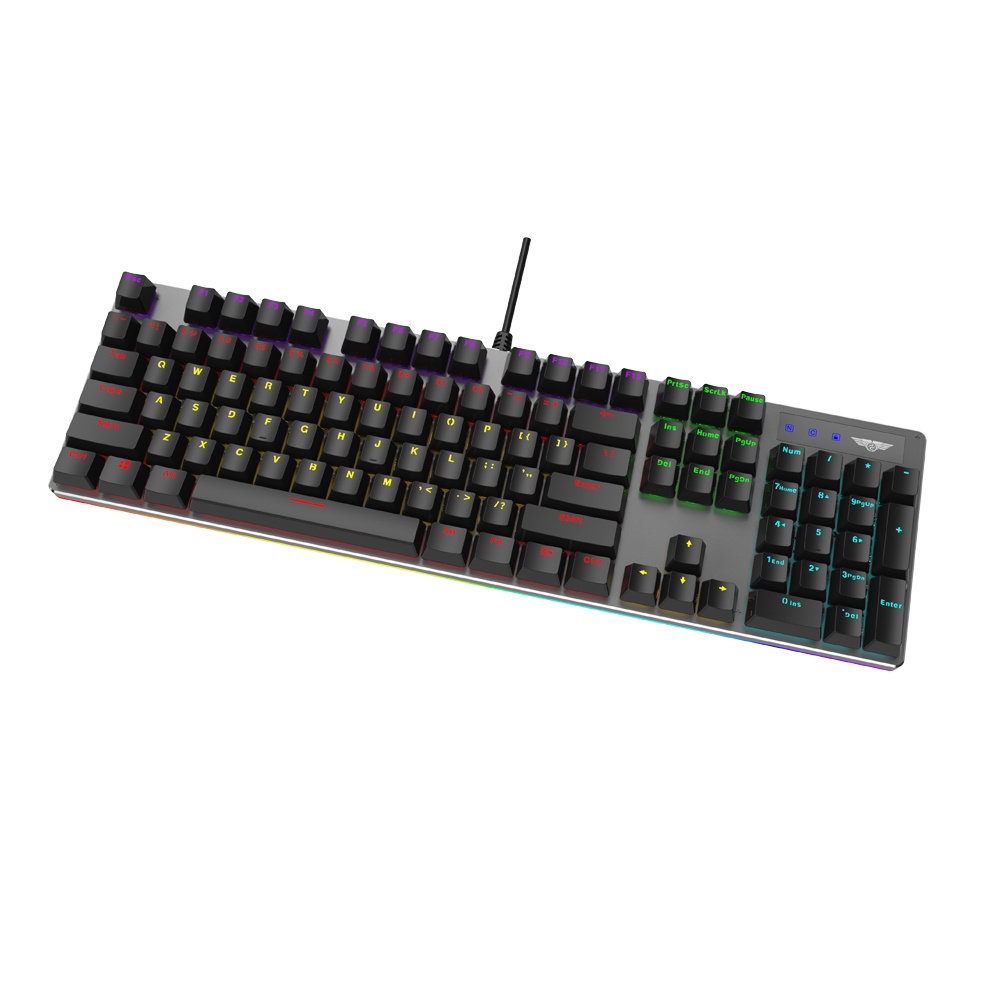 Bàn phím cơ có dây Gaming Newmen GM551, hotswap, chống nước, chống bụi, ánh sáng RGB, DIY tùy chỉnh, bảo hành 24 tháng