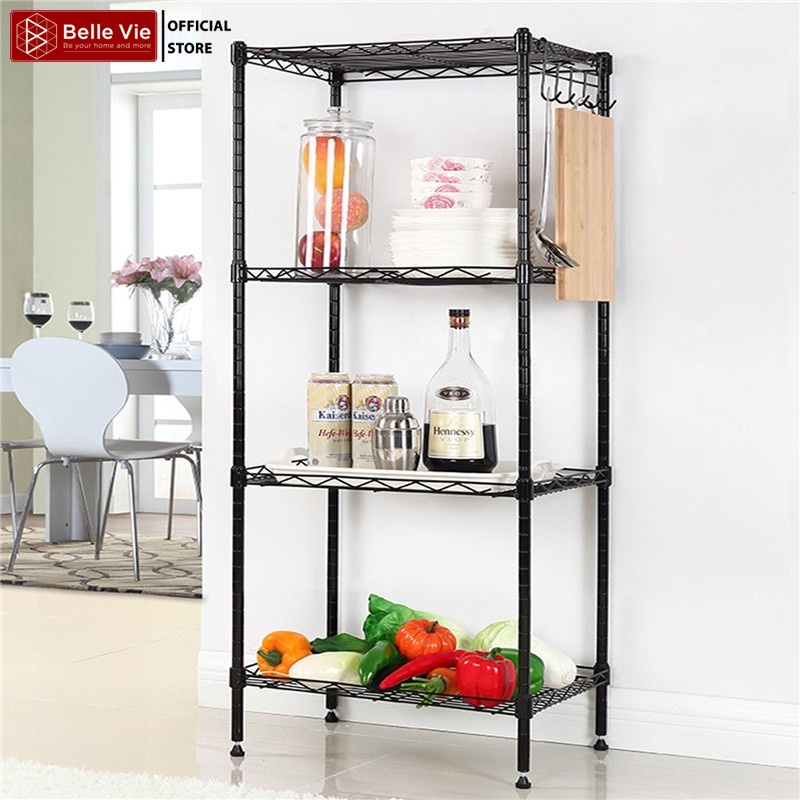 Kệ Để Nhà Bếp BELLEVIE Kệ Để Lò Vi Sóng Lắp Ráp Tiện Lợi Có Thể Điều Chỉnh Được Khoảng Cách Giữa Các Tầng