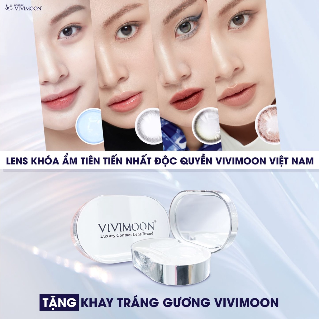 Kính áp tròng VIVIMOON LENS cận khóa ẩm màu xám xanh Sincere Gray Moisture