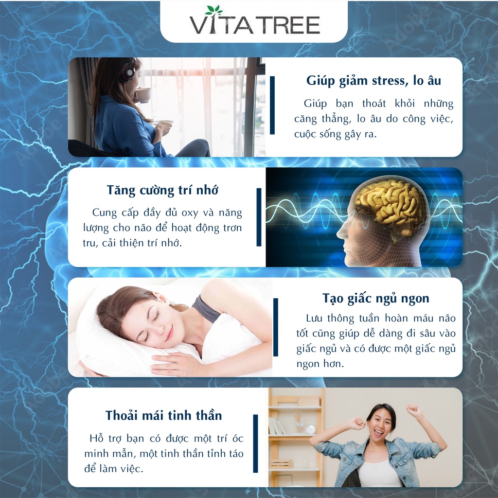 Viên uống bổ não Vitatree Mega Ginkgo 9500mg Max giúp tuần hoàn máu não, tăng cường trí nhớ 60 viên