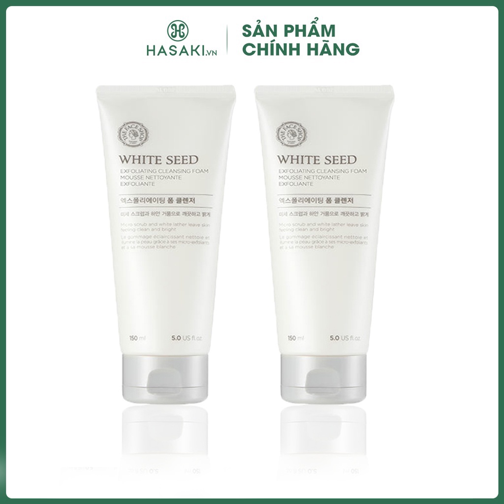 Sữa rửa mặt trắng da The Face Shop Hàn Quốc White Seed Exfoliating Foam Cleanser 150ml dưỡng cấp ẩm sạch sâu