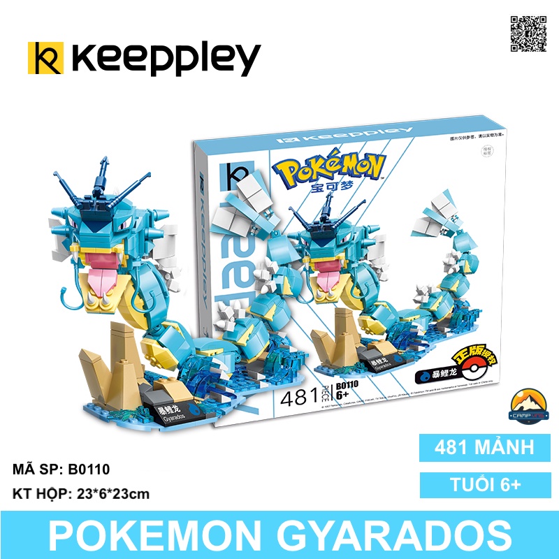 Đồ chơi lắp ghép xếp hình Lego Pokemon rồng nước Gyarados B0110 chính hãng Keeppley