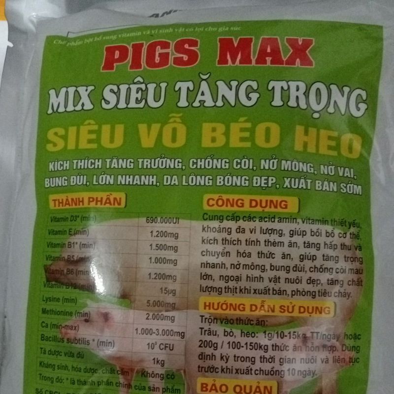 Siêu vỗ béo heo 1kg chính hãng Aminvet