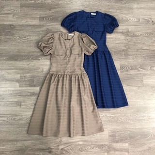 BEUCLOSET - Đầm cổ tròn Oasis vai xếp ly form xoè xuất xịn