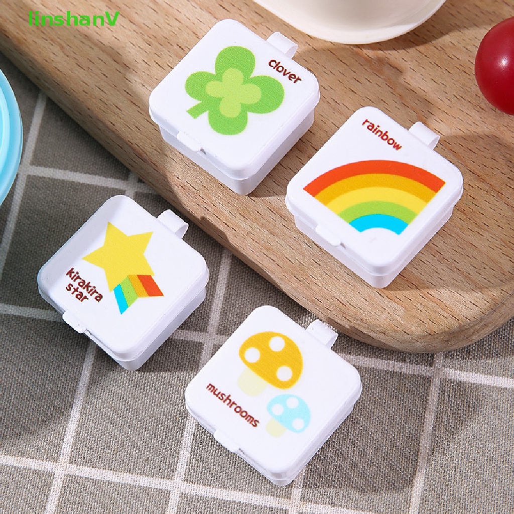 Set 1 / 4 Hộp Đựng Nước Sốt / Thức Ăn Hình Vuông Mini Bằng Nhựa Nhỏ Gọn