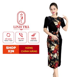 Đầm Trung Niên [ Linh Trà ] (TM 1134) Trẻ Trung Thiết Kế Trang Nhã Thanh Lịch Bigsize Đi Làm Đi Tiệc Cho Bà Cho Mẹ U50