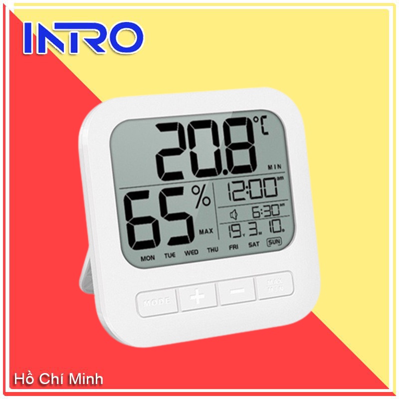 Nhiệt Ẩm kế Điện Tử 6 Trong 1 Đo Nhiệt Độ Và Độ Ẩm Phòng, Bảo Hành 12 Tháng