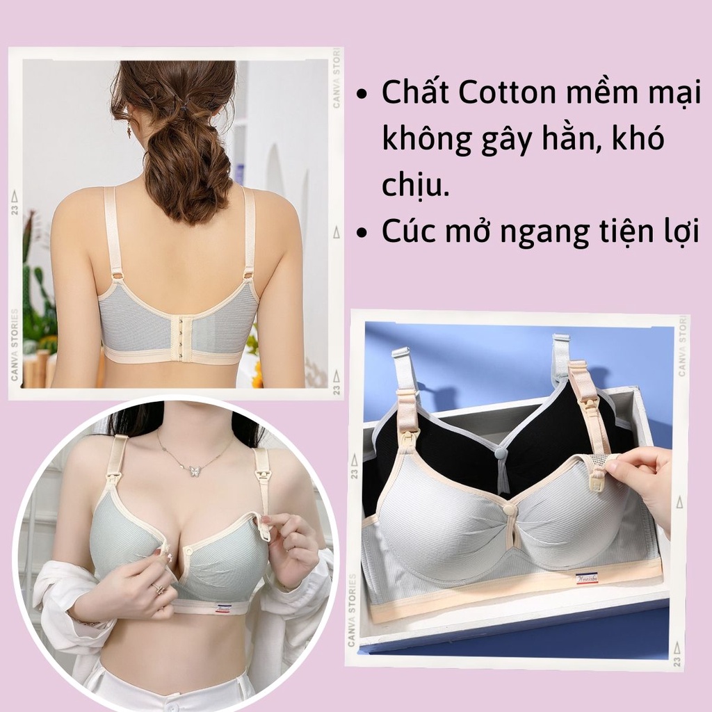 Áo ngực cho con bú larosa trước và sau sinh chất vải cotton có cúc mở - ảnh sản phẩm 3