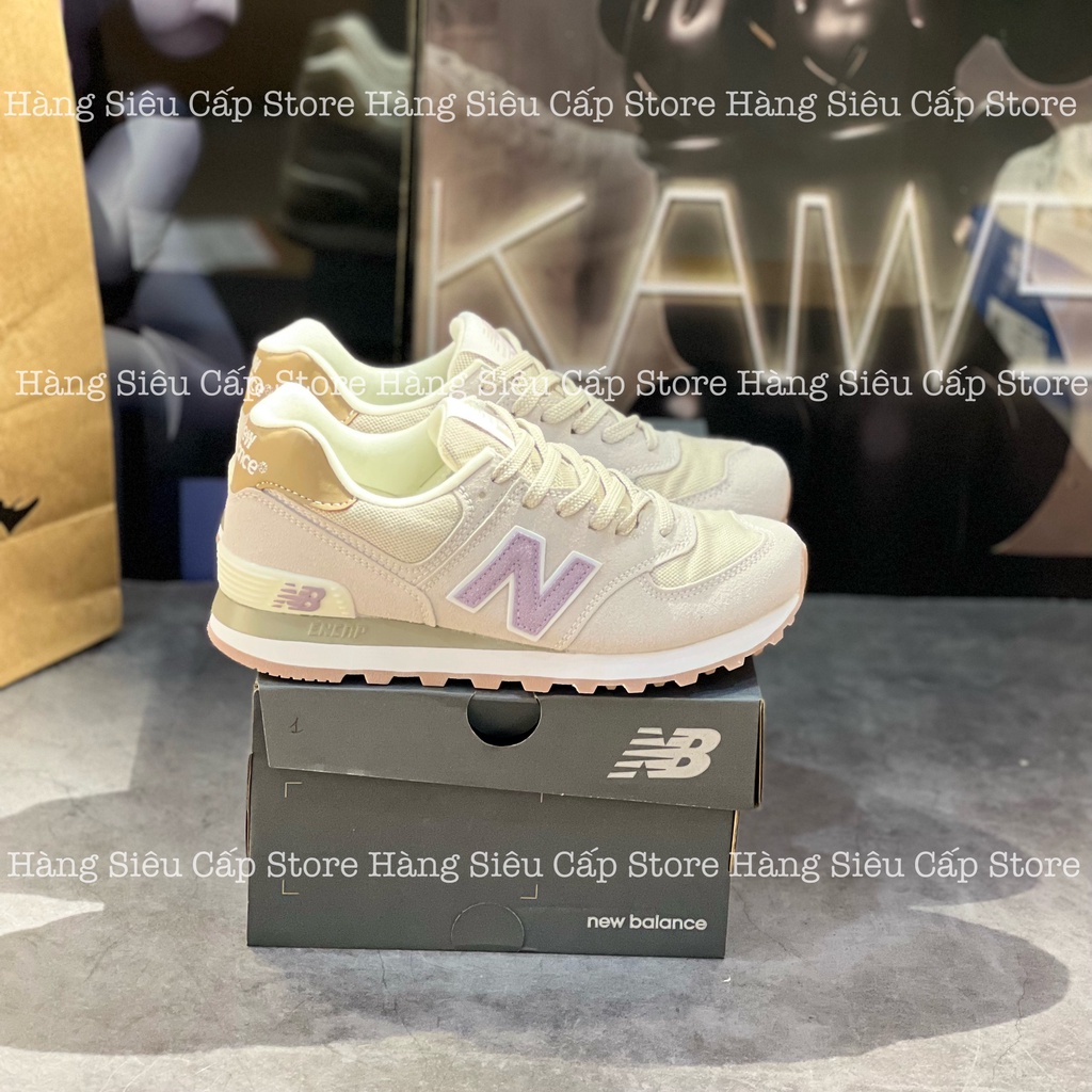 Giày Thể Thao New Balance Wmns 574 Sea Rose Màu Mới Giày NB Xám Chữ Tím Nhạt 2023