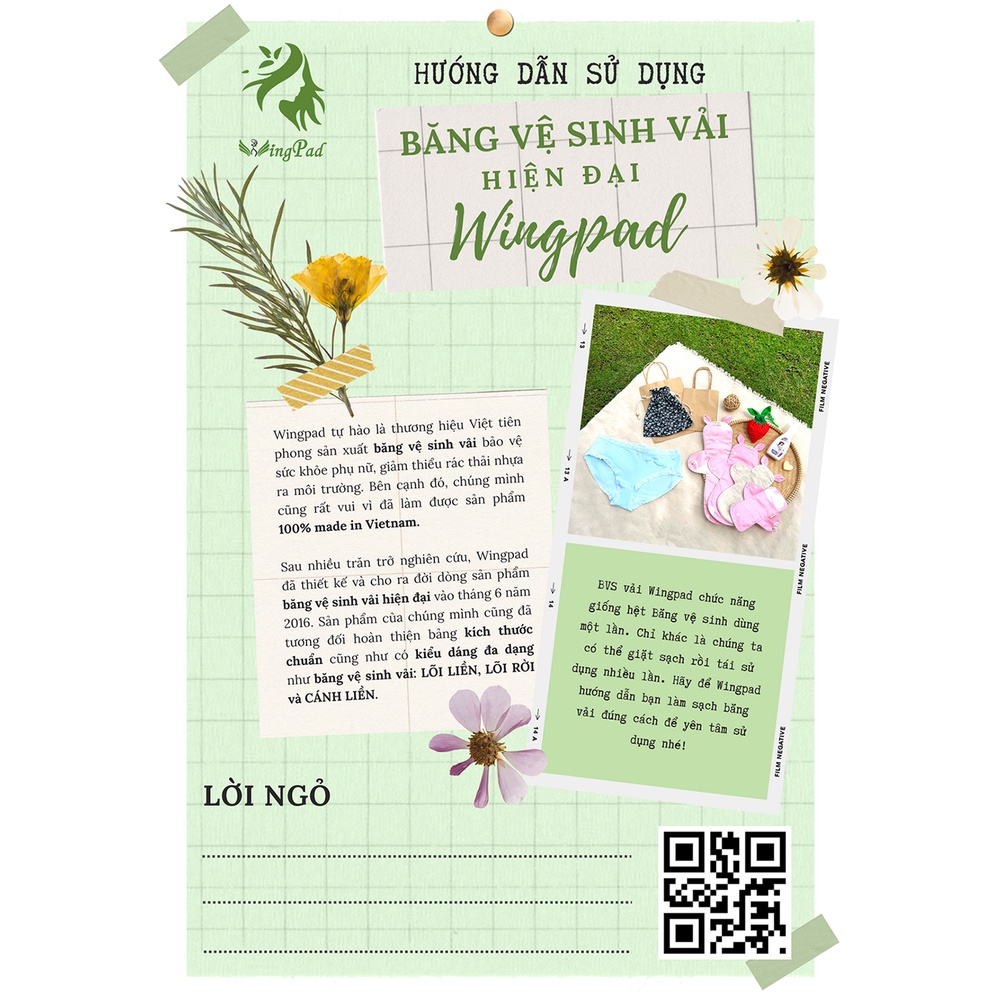 Băng vệ sinh vải WingPad VỎ BĂNG RỜI - KHÔNG LÕI LANH size