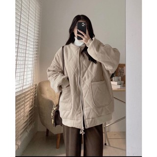  Áo khoác BOMBER trám dày dặn trần bông hai túi hộp trước chất đẹp from over size. 