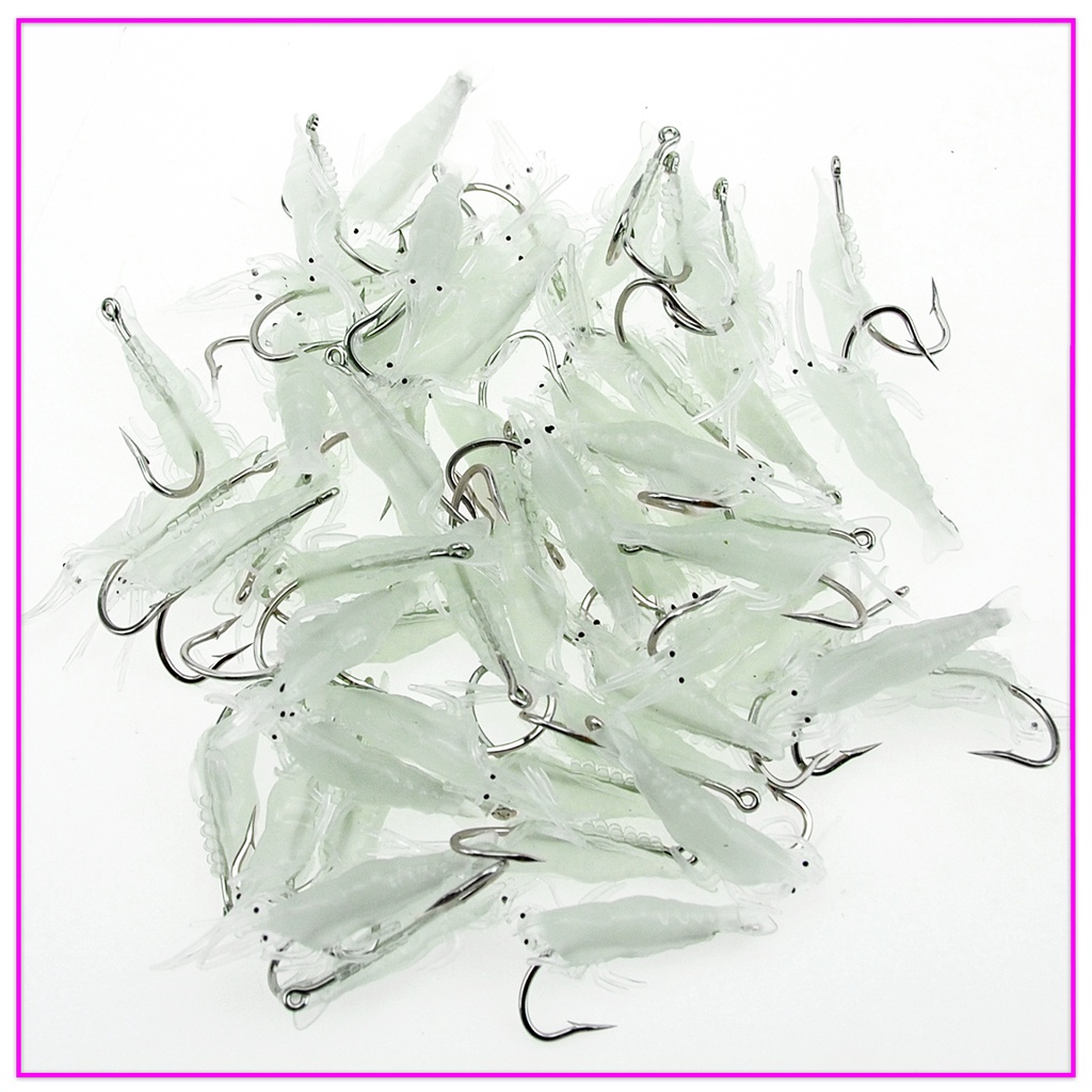 Set 10 Mồi Câu Cá Giả Hình Tôm Mềm Mại 45mm