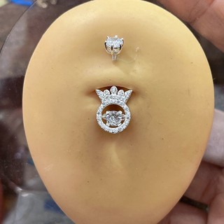 Khuyên rốn bạc ta chuẩn hình vương miện