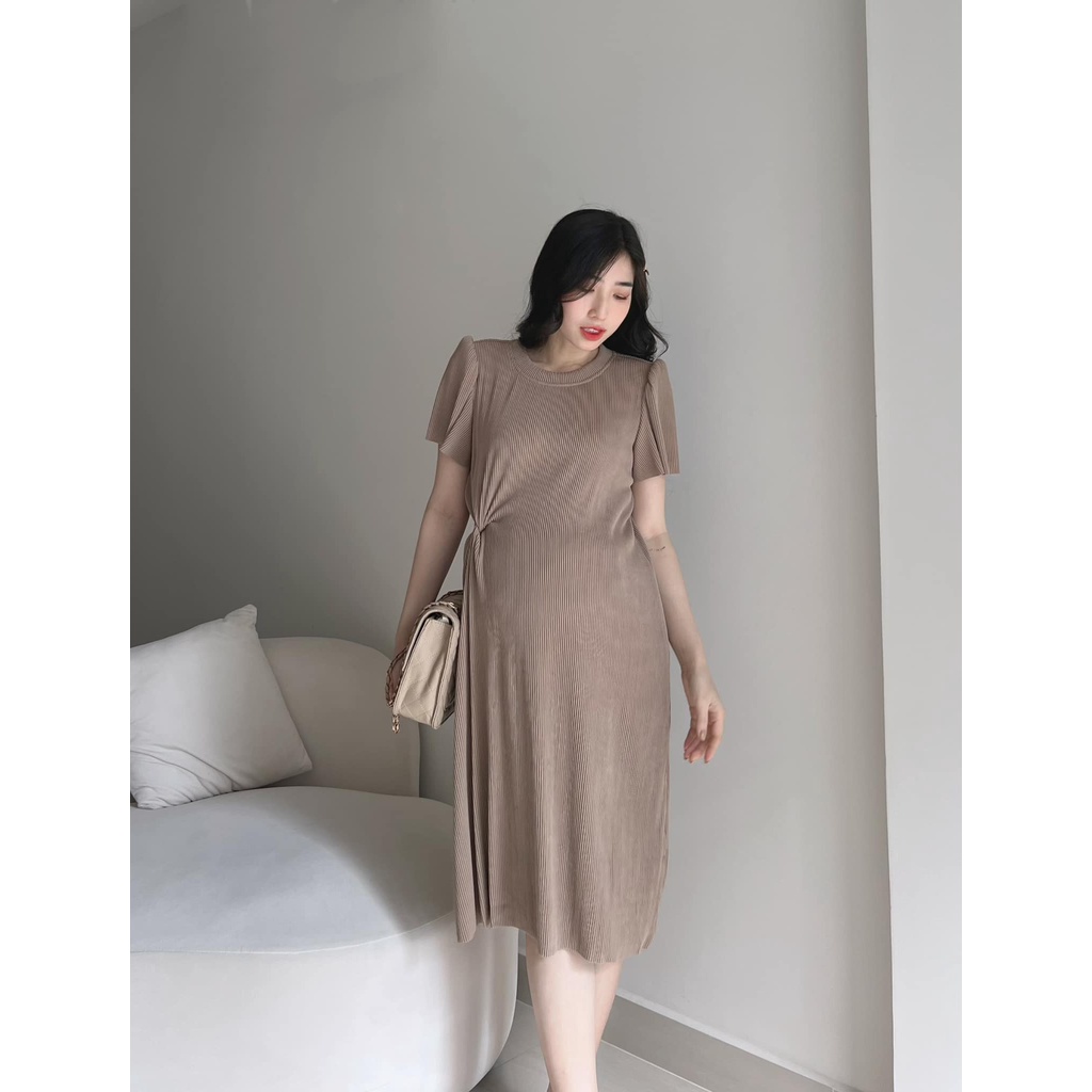 Đầm thun gân xoắn eo thanh lịch - Evermom