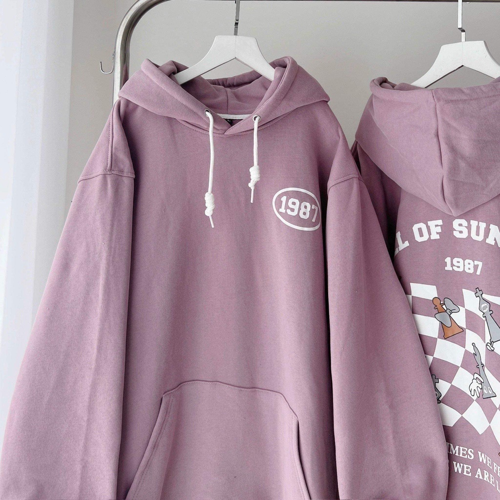 Áo Hoodie Form Rộng Unisex Hoạ Tiết BÀN CỜ 1987 | BigBuy360 - bigbuy360.vn