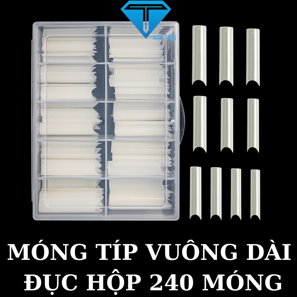 Móng típ vuông dài , Móng nối dài phom vuông hộp 240 móng