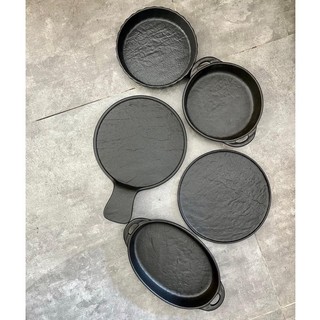 Dĩa sứ tròn cao cấp - D22cm - Stone Black