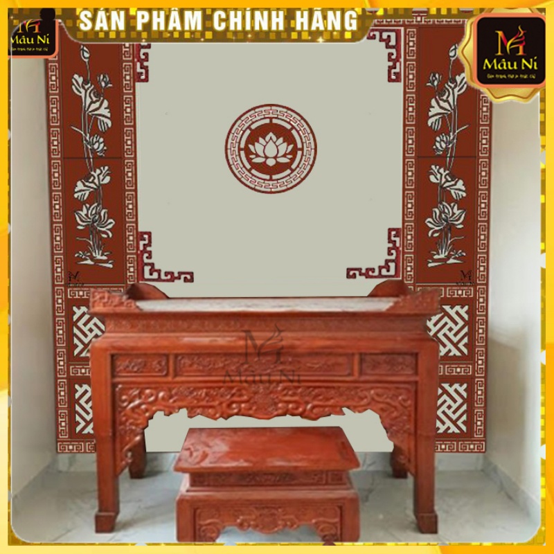 VÁCH GỖ dán trang trí BÀN THỜ lắp ghép - bằng gỗ mfd vân gỗ - MÂU NI - nội thất đẹp, phon