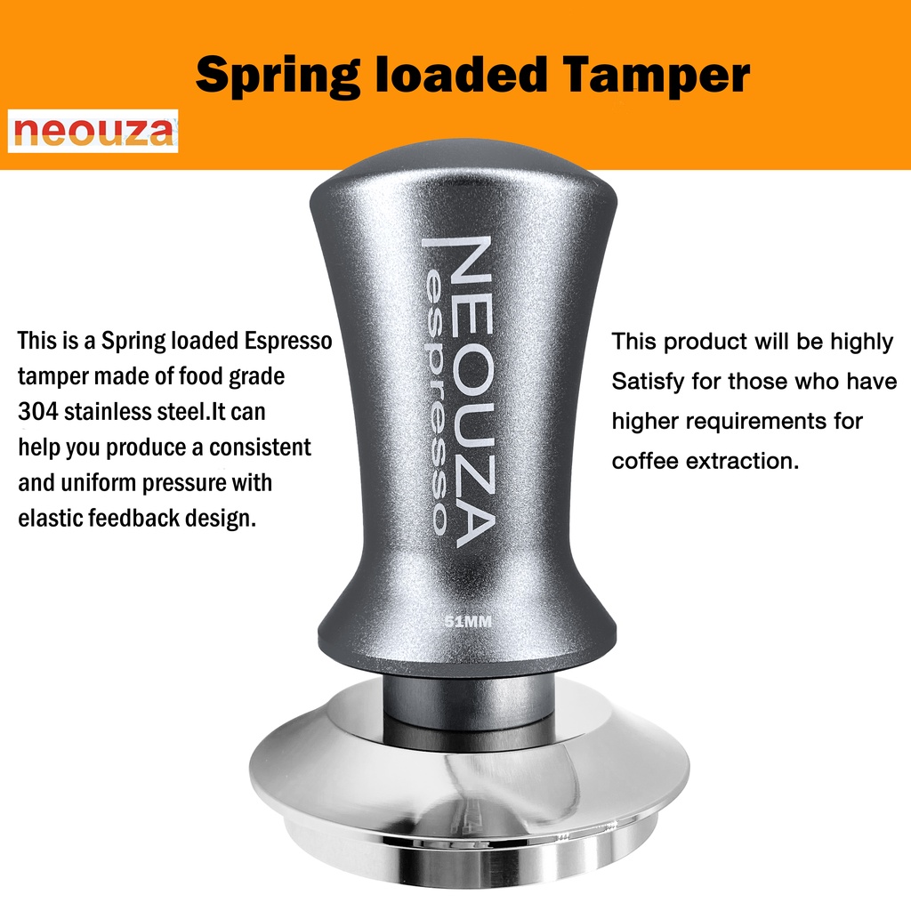 Đế Cà Phê Espresso Tamper 51mm 53mm 58mm Tự Dính Bằng Thép Không Gỉ
