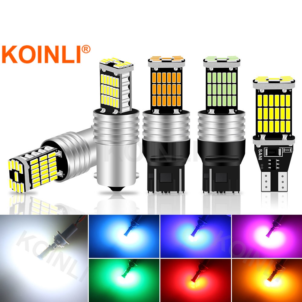 Bóng Đèn LED Tín Hiệu Phanh Xe Hơi 45SMD T15 1156 BA15S 1157 BAY15D P21W T20 7440 7443 W21W DC12V
