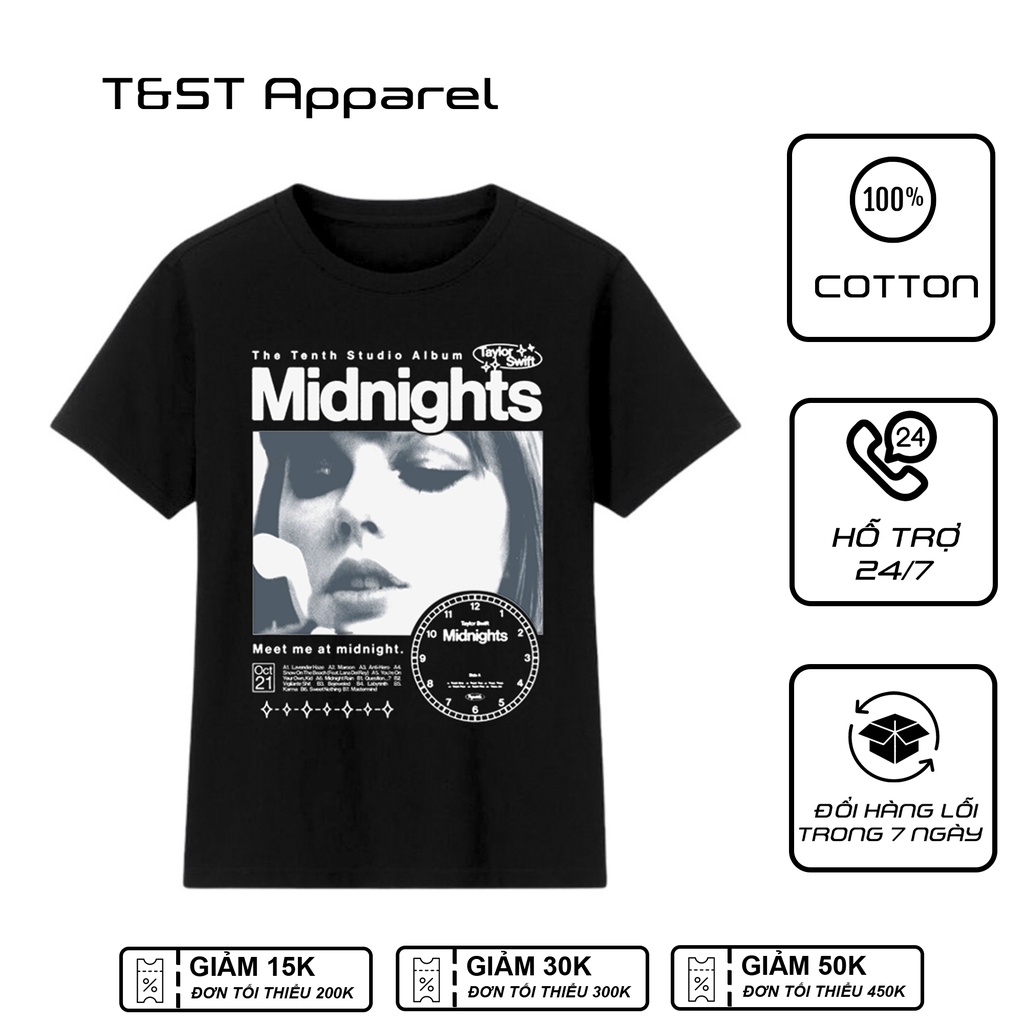 Áo thun Midnights Album 2022 Comfort Colors T-Shirt, Taylor Midnight Music Shirt, TS shirt, TS Merch, Taylor shirt, Swif