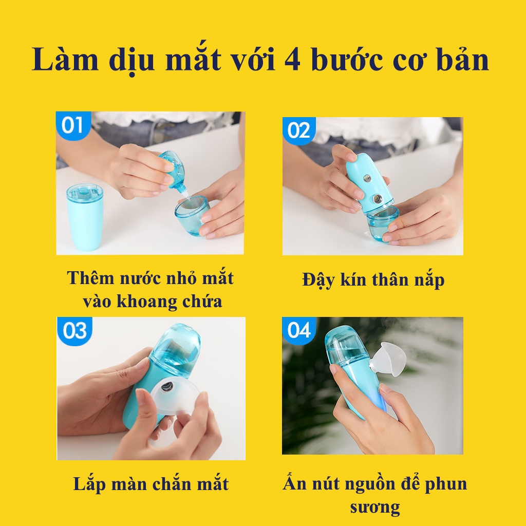 Máy xông hơi mắt dưỡng ẩm, giảm khô, giảm quầng thâm tăng sản xuất collagen vùng mắt