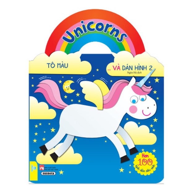 Sách - Unicorns Tô Màu Và Dán Hình 01 Hơn 100 hình dán siêu xinh