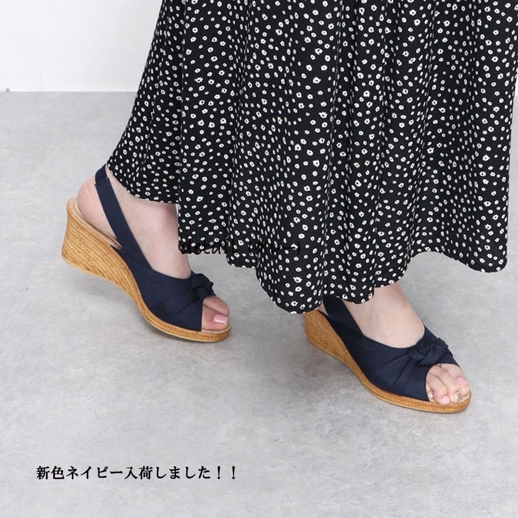 Giày sandal nữ đế xuồng KOSU 6900 phối nơ siêu nhẹ, cao 6,5cm made in Japan