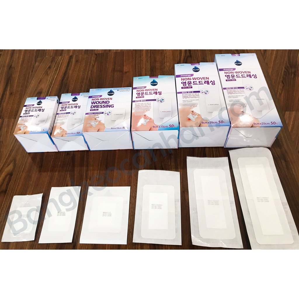 Băng keo có Gạc Vô Trùng Young Wound Dressing dán vết mổ thấm hút tốt combo 10 miếng