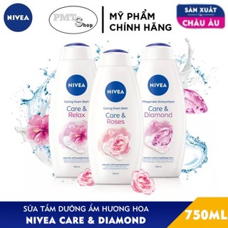 Sữa tắm dưỡng da nivea hương hoa 750ml nivea care & relax roses diamond nk đức