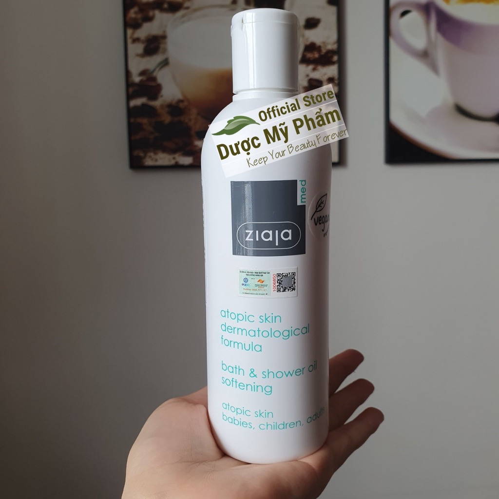 Sữa Tắm Mềm Mịn Da Ziaja Med Atopic Skin Dermatological Formula Bath & Shower Oil Softening 270ml