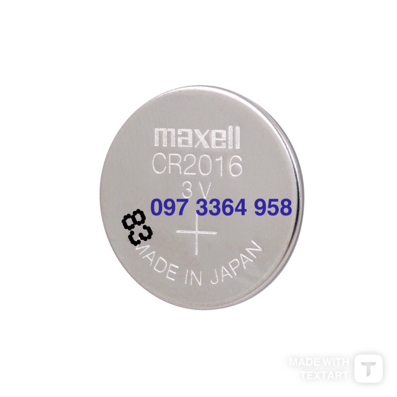 Vỉ 5 viên pin CR2016 Maxell