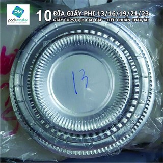 [10 chiếc] Đĩa giấy dùng 1 lần - Hàng cao cấp (giấy Cupstock hoặc ghép Nhôm)