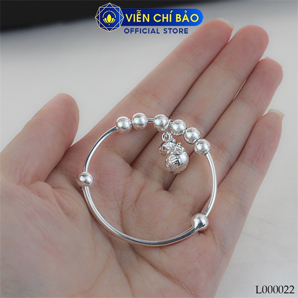 Kiềng trẻ em mix bi charm túi tiề n chất liệu bạc Thái 925 thời trang phụ kiện trang sức Viễn Chí Bảo L000022