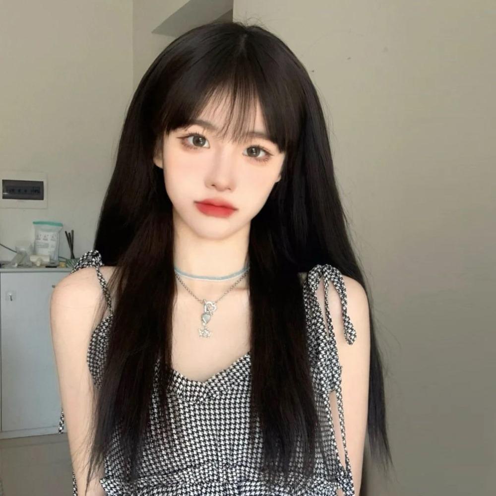 ANEMONE Tóc Giả Thẳng Dài Bằng Sợi Tổng Hợp Cách Nhiệt Thời Trang Chất Lượng Cao Cho Nữ