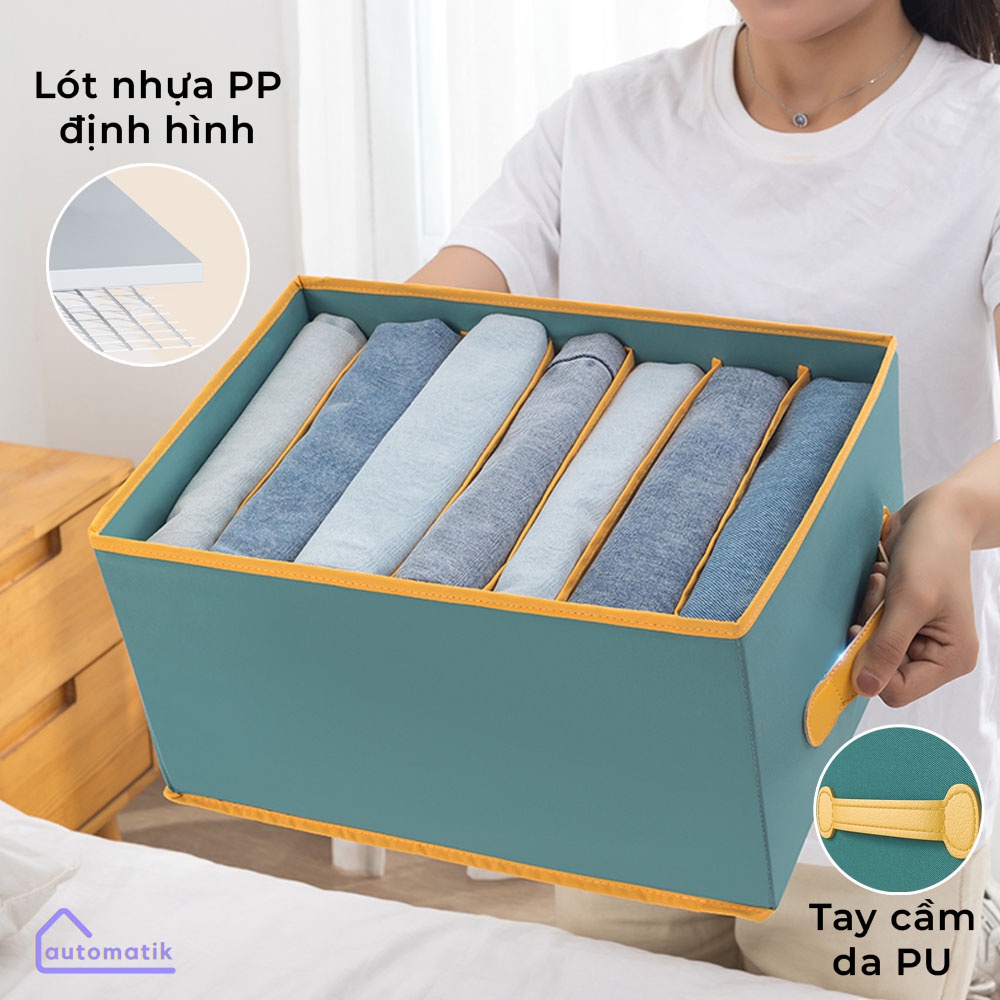 Hộp Đựng Quần Áo Hộp Vải Đựng Quần Áo Hộp Đựng Đồ Lót Chia Ngăn Đựng Đồ Khay Gấp Gọn Xếp Đa Năng Ngăn Kéo - Automatik