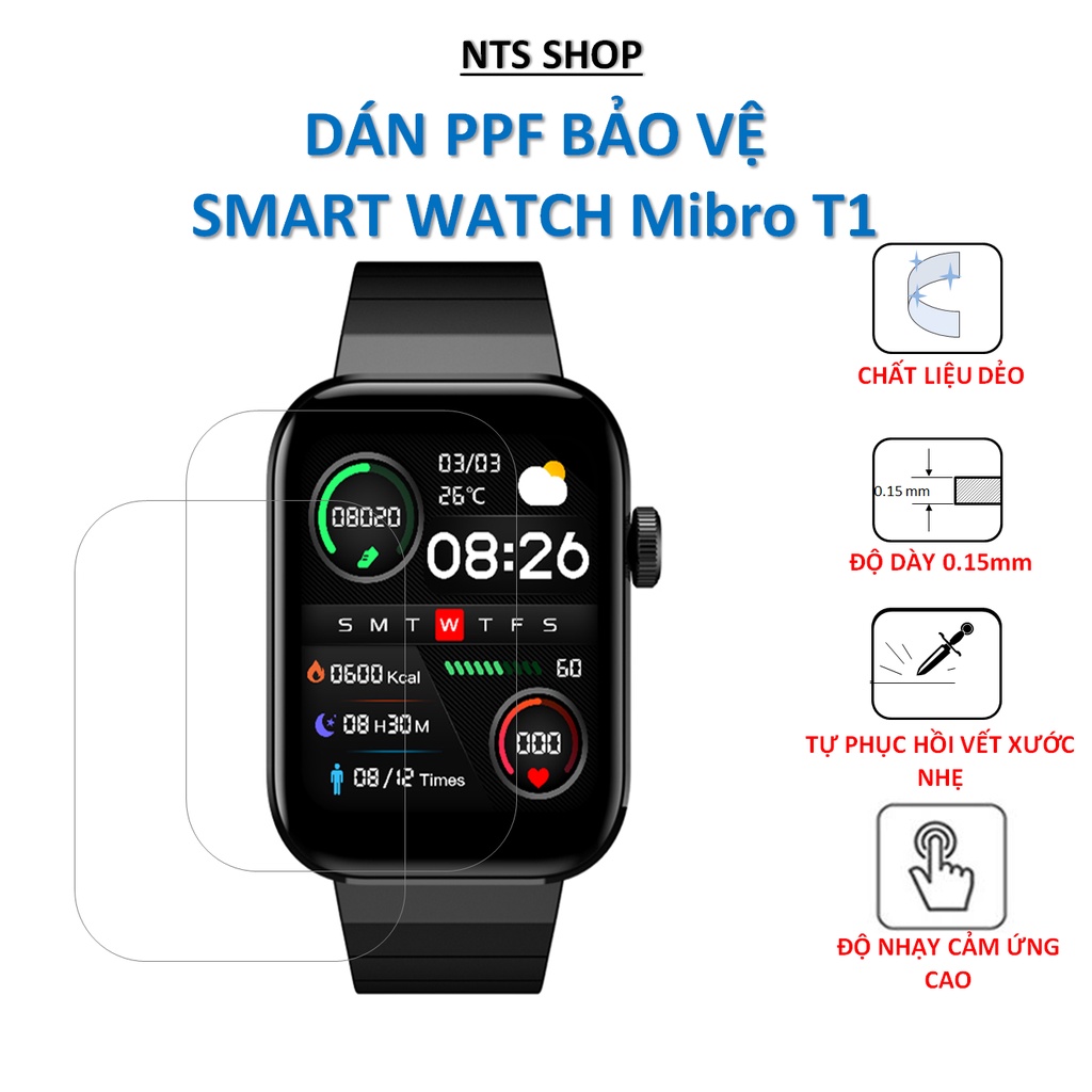 Dán PPF chống xước màn hình smart watch Mibro T1 NTS Shop