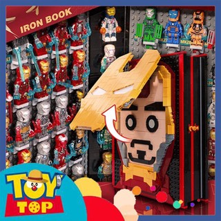 Đồ chơi lắp ráp bộ sưu tập mini iron man người sắt dạng quyển sách book xếp hình LEJI 103-2 No.3301