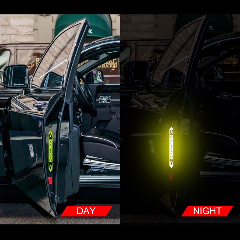 Bộ 4 Miếng Dán Phản Quang Cảnh Báo An Toàn Chống Va Chạm Cho Cửa Xe Hơi