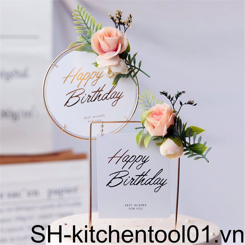 Que Cắm Trang Trí Bánh Kem Chữ Happy Birthday Bằng Acrylic Màu Vàng Kim Đa Năng Dùng Trong Nhà Bếp / Làm Quà Sinh Nhật [kitchentool01]