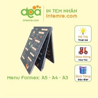 In Menu Cứng Dày Intemre.com Để Bàn Formex (Format) Kt: A5, A4, A3