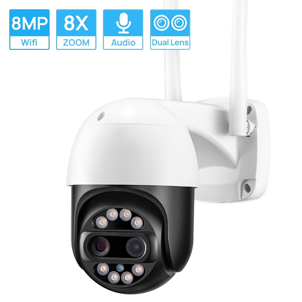 HAMROL Camera giám sát CCTV IP Wifi 4K 8MP 8X 4MP PTZ âm thanh hai chiều có thể thu phóng